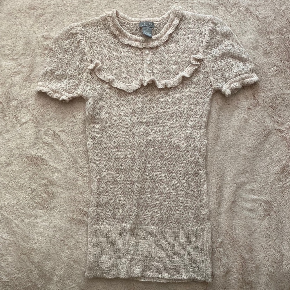 Sparkly light pink sweater top